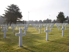 Military cemetery headstones