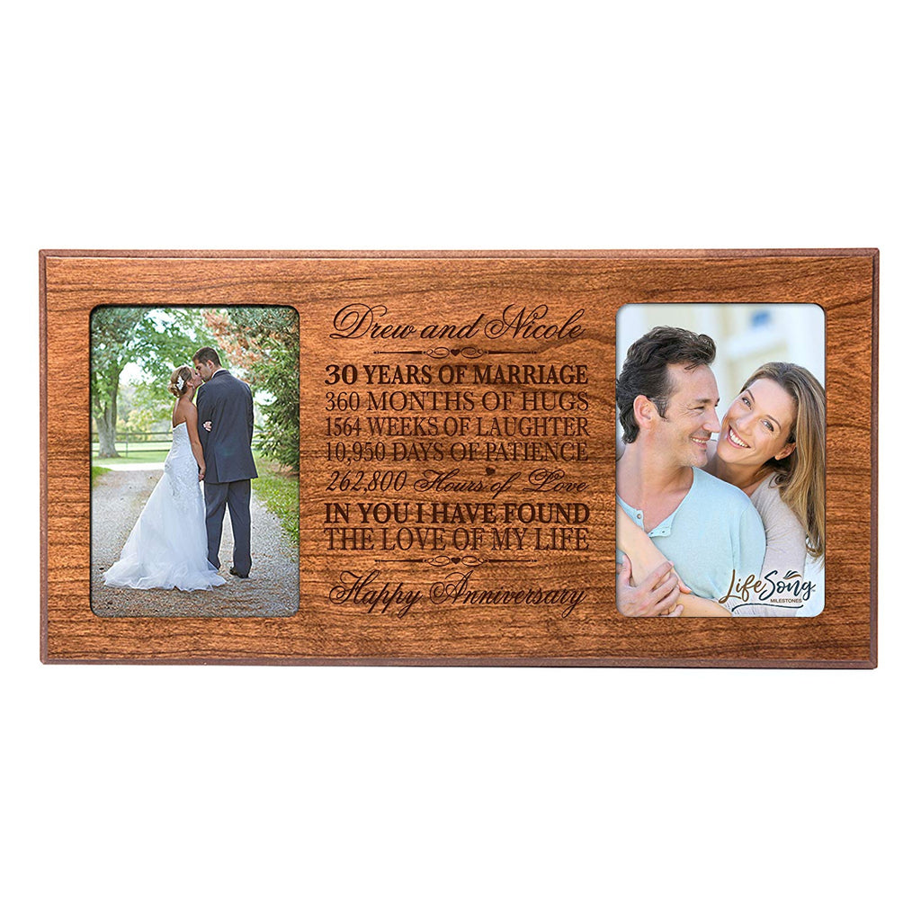 Personalized 30th Anniversary  Double Photo Frame Happy 