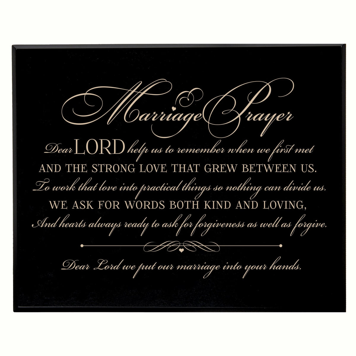 A Marriage Prayer Engraved 12x15 Plaque Fancy Script Lifesong