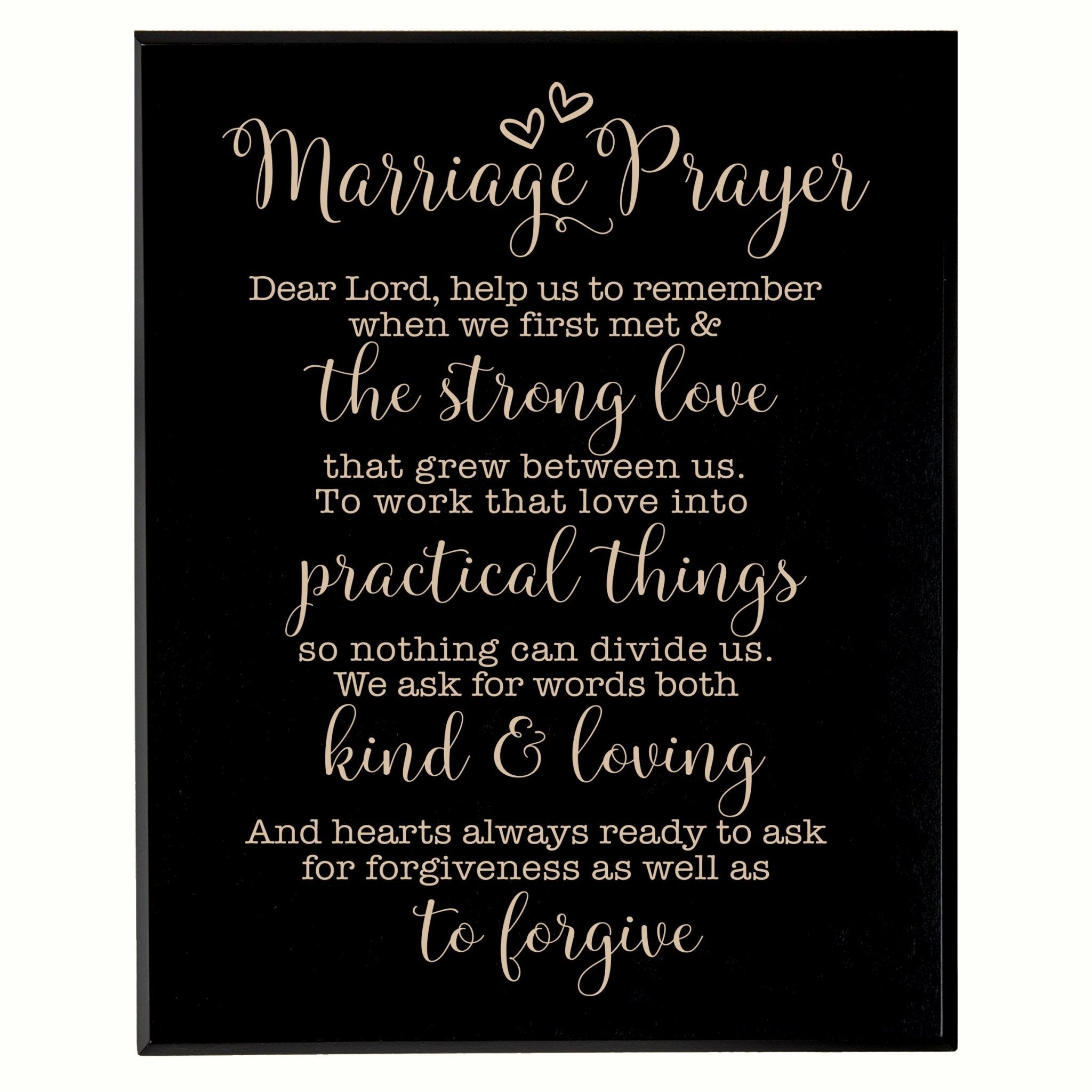 A Marriage Prayer Engraved 12x15 Plaque - With Hearts - LifeSong Milestones