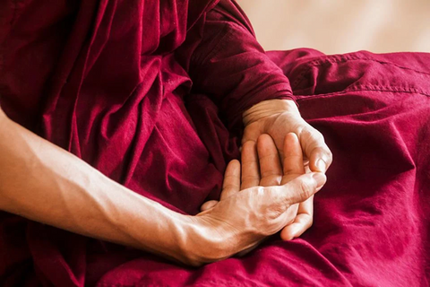 prayer hands during meditation
