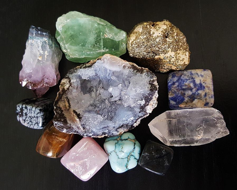 several healing crystals