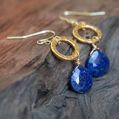 Lapis Lazuli earrings with gold