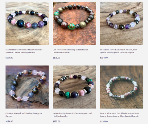 collection of cancer healing jewelry by rei of light