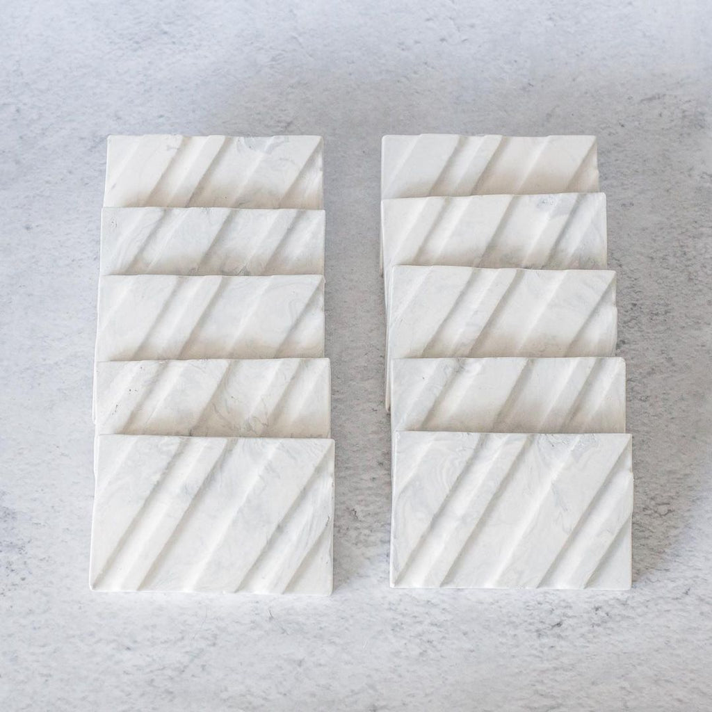 marble effect soap dishes made from Jesmonite