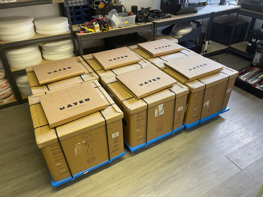 The first Mayku Multiplier machines boxed and ready to send from our London studio
