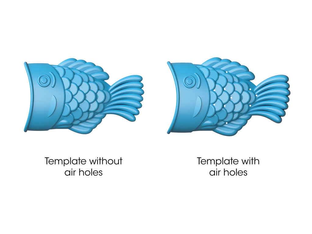 vacuum forming guide: taiyaki two-part mold air holes comparison