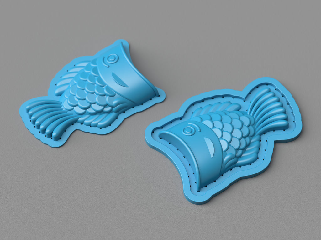 vacuum-formed two-part mold: Taiyaki fish