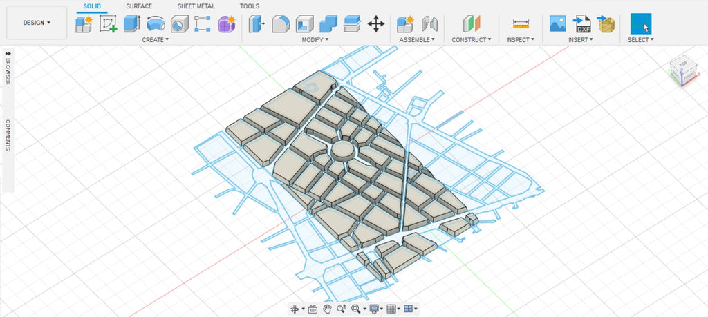 Custom map chocolate bar design design process in Autodesk Fusion 360