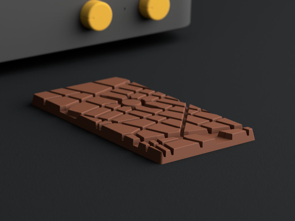 Custom chocolate bar made with a vacuum formed chocolate bar mold