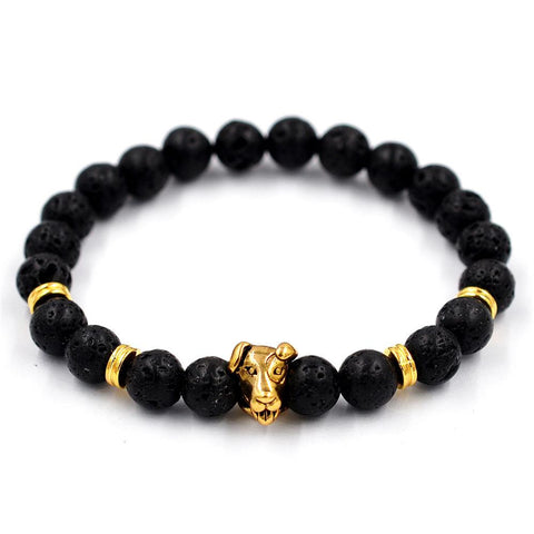 Limited Edition Natural Dog Lava Bead Bracelet