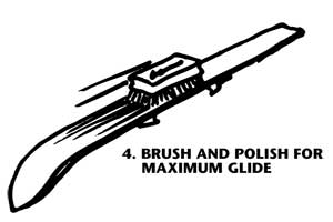 brush out ski wax