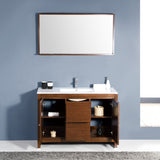 Fresca Allier 48" Wenge Brown Modern Bathroom Vanity w/ Mirror - BathVault