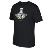 Pittsburgh Penguins Reebok "2016 Stanley Cup Champions" Logo Black T-Shirt Men's