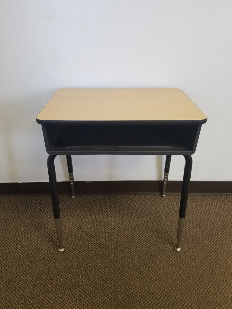 Open Front Student Desk Wood Grain Top School Excess