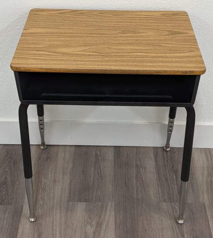 751 Series Student Desk with Gray Nebula Laminate Lift Lid Top and Black  Metal Book Box, Edge, and Frame - 18''W x 24''D x 23''H - 31''H