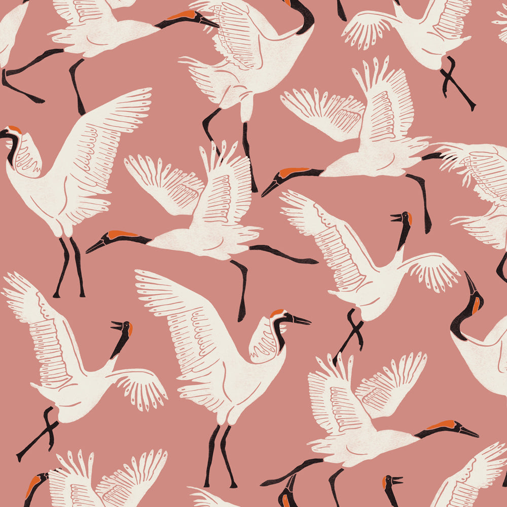 Family Of Cranes Wallpaper The Novogratz