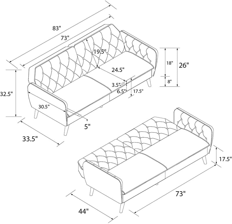 Tallulah Memory Foam Futon – The Novogratz