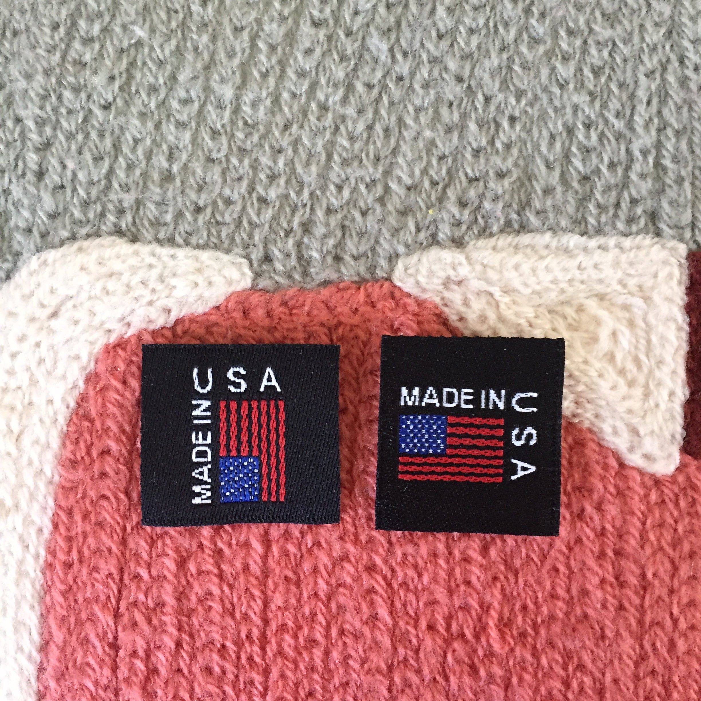 MADE IN USA FLAG -Square Clothing Labels (Black)