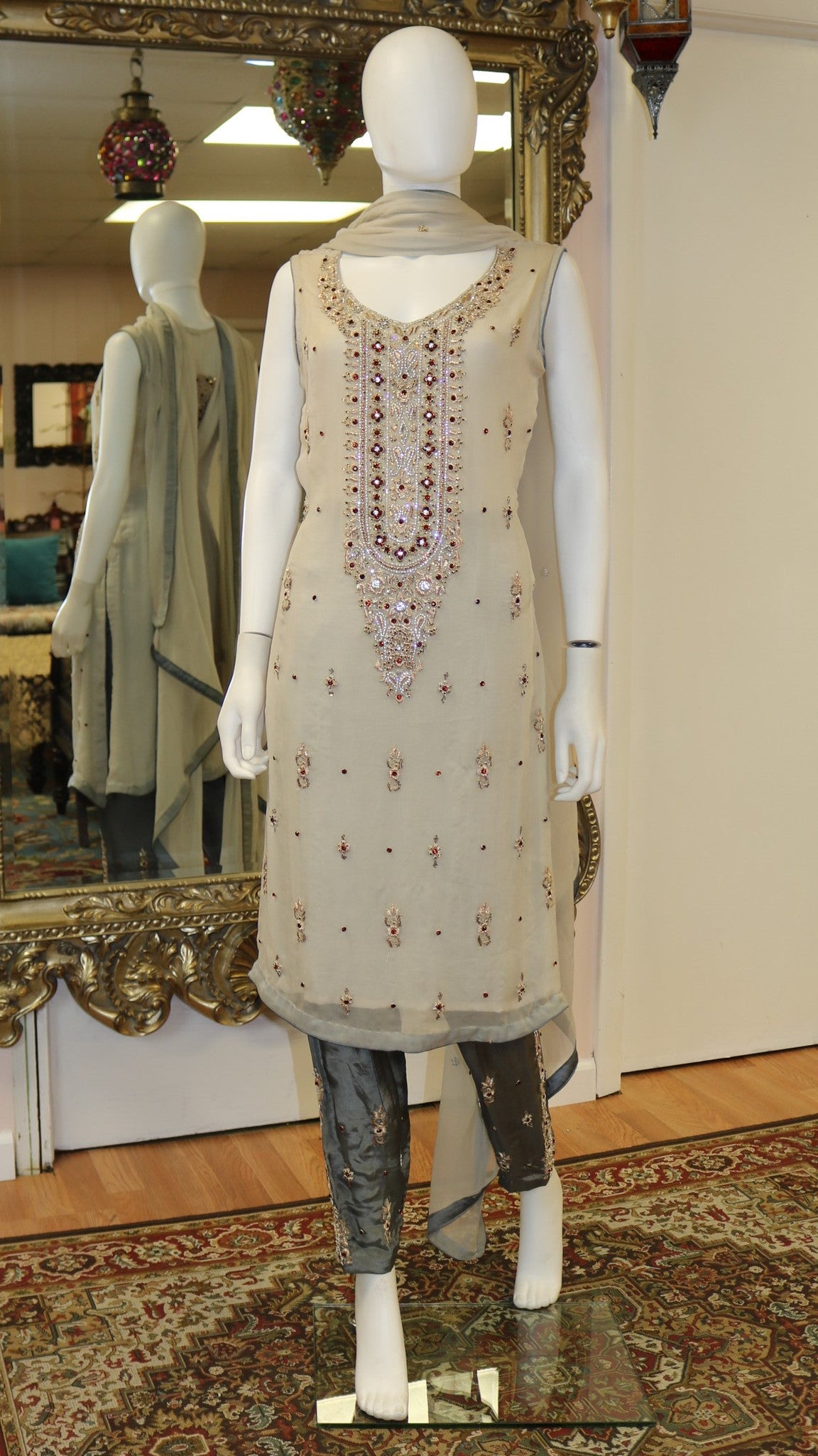 white chiffon salwar kameez