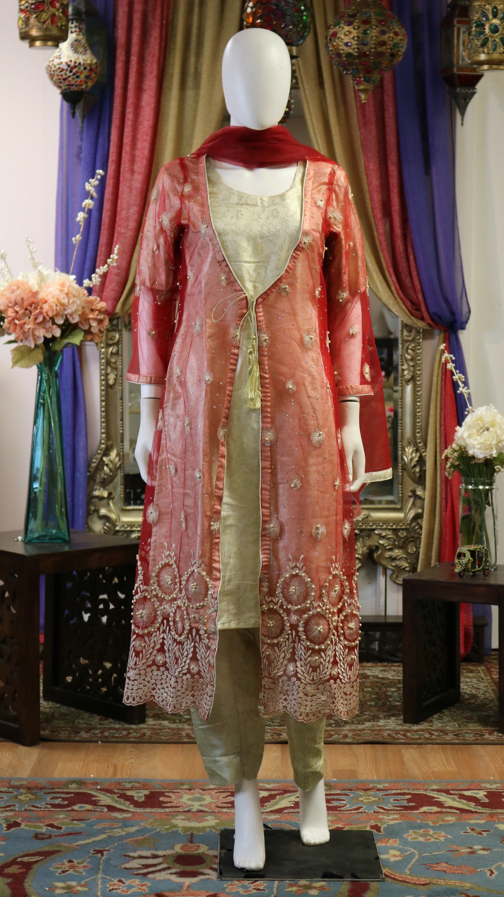 net gown with jacket