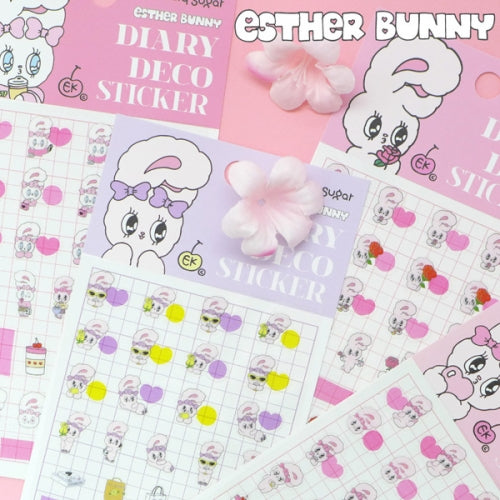 Esther Bunny Diary Deco Sticker Harumio