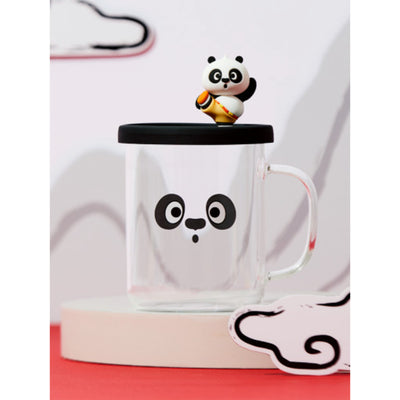 Panda Cup, Cute Glass Panda Teacups, Panda Glass Coffee Cups with Lid