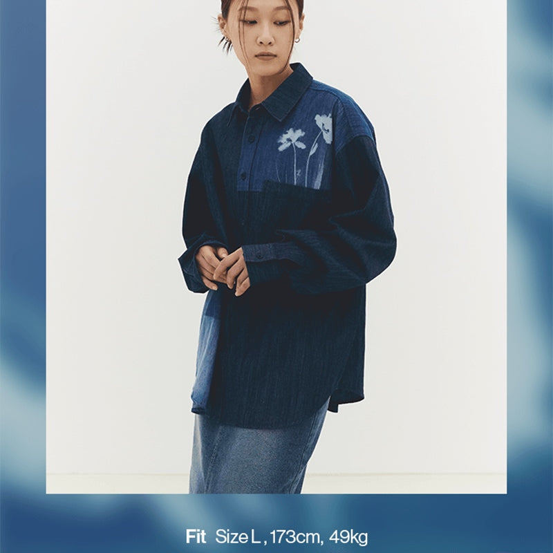 BTS RM/ナムジュン INDIGO DENIM SHIRT Lサイズ-