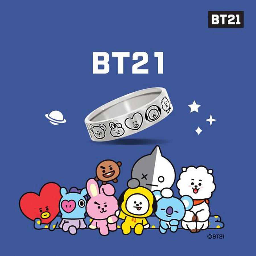 Bt21 X Ost All Characters Silver Ring Harumio