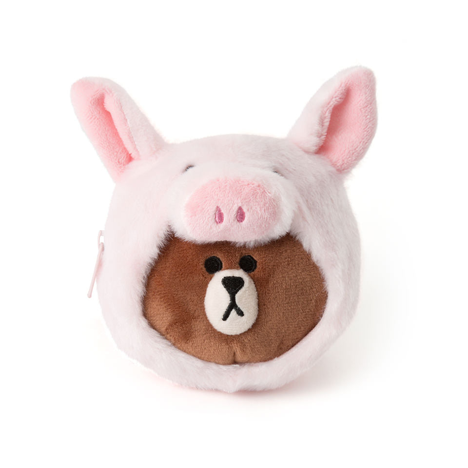 piggy brown plush doll