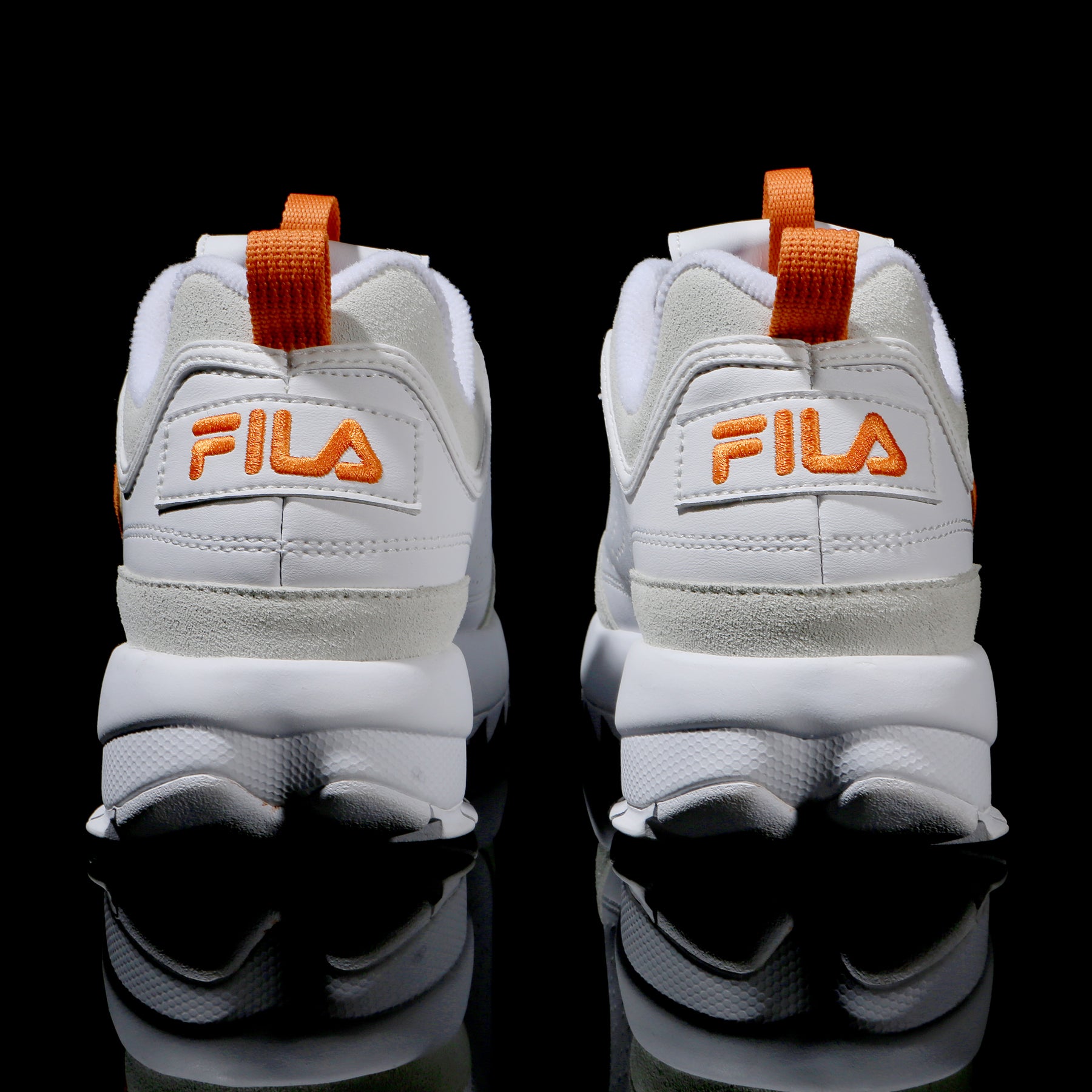 orange and white filas