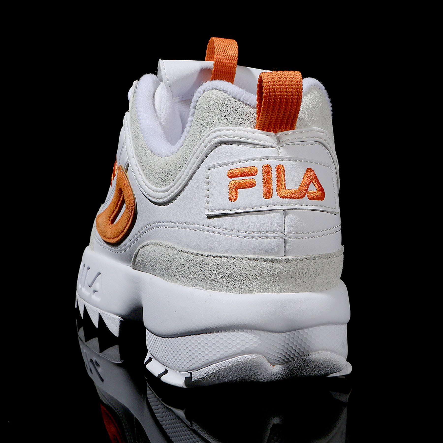 orange and white filas