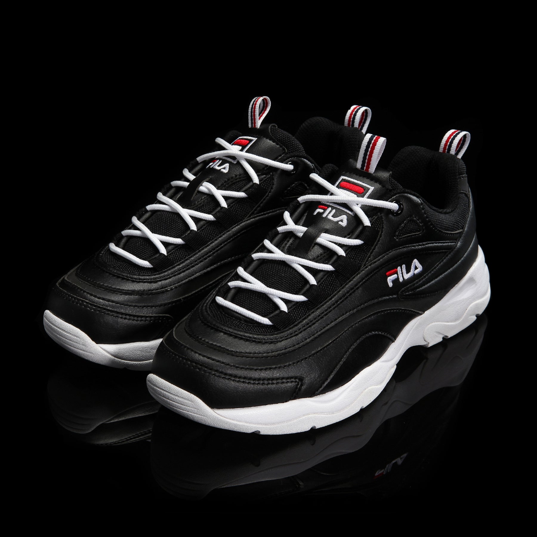 fila ray white black