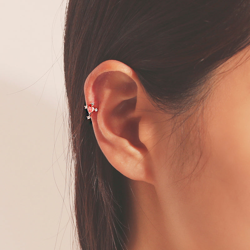 love heart ear piercing