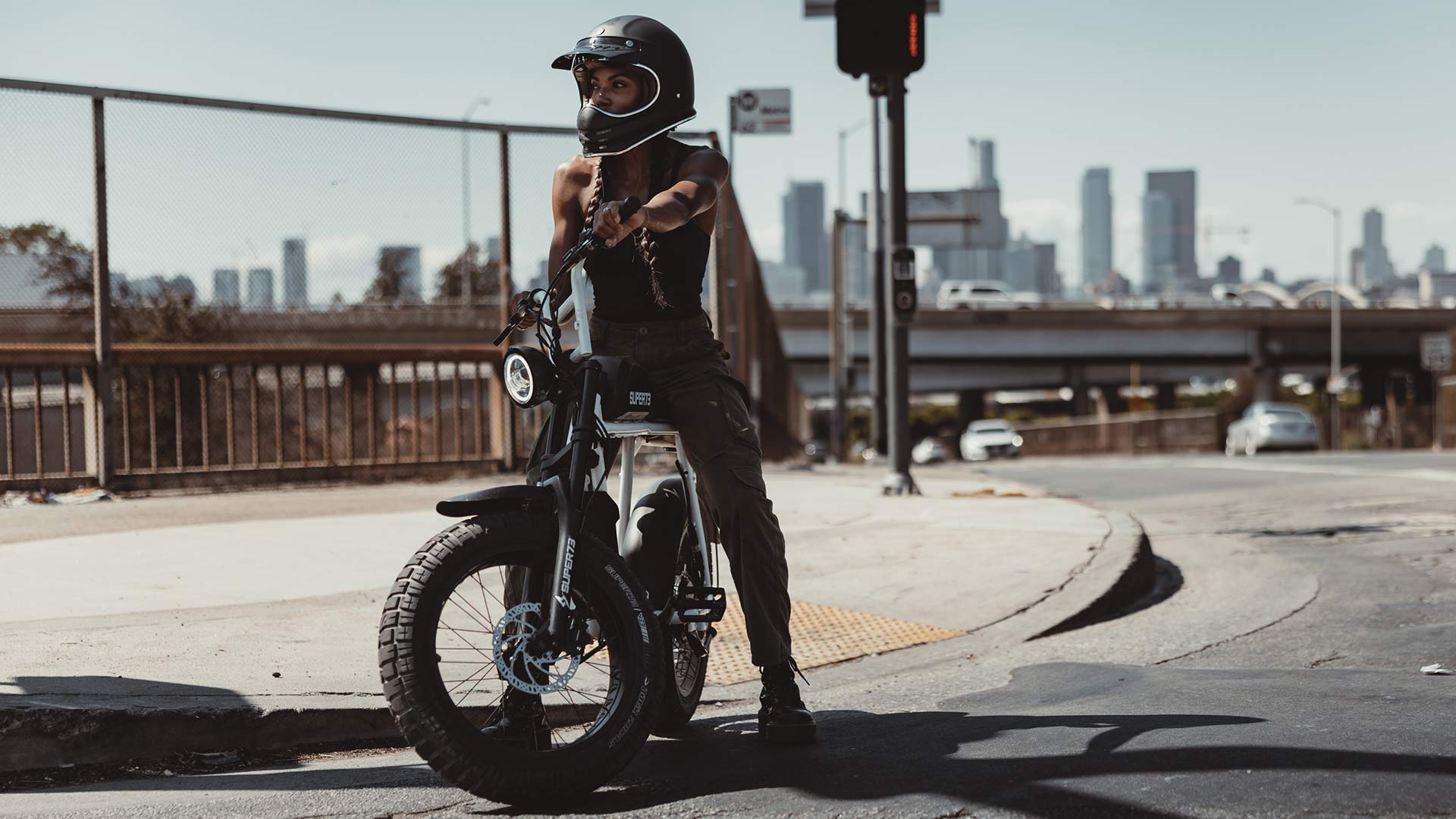 Super73 ebike in an urban setting