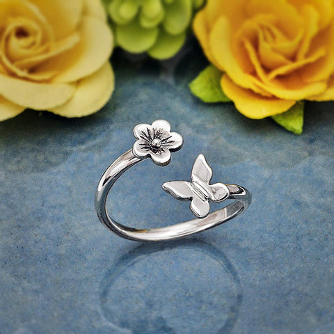 Lotus Flower Spiral Ring —