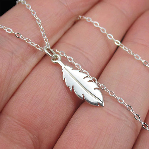 dainty feather necklace