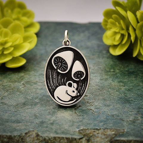 AGARIC MUSHROOM CHARM PENDANT STERLING SILVER – THE MOONFLOWER STUDIO