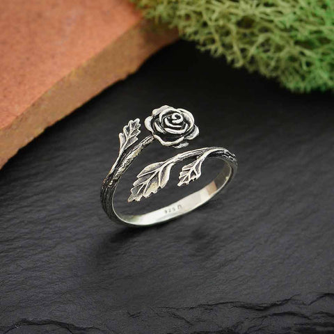 2 Silver Rose Charm Flower Pendant by TIJC SP2001