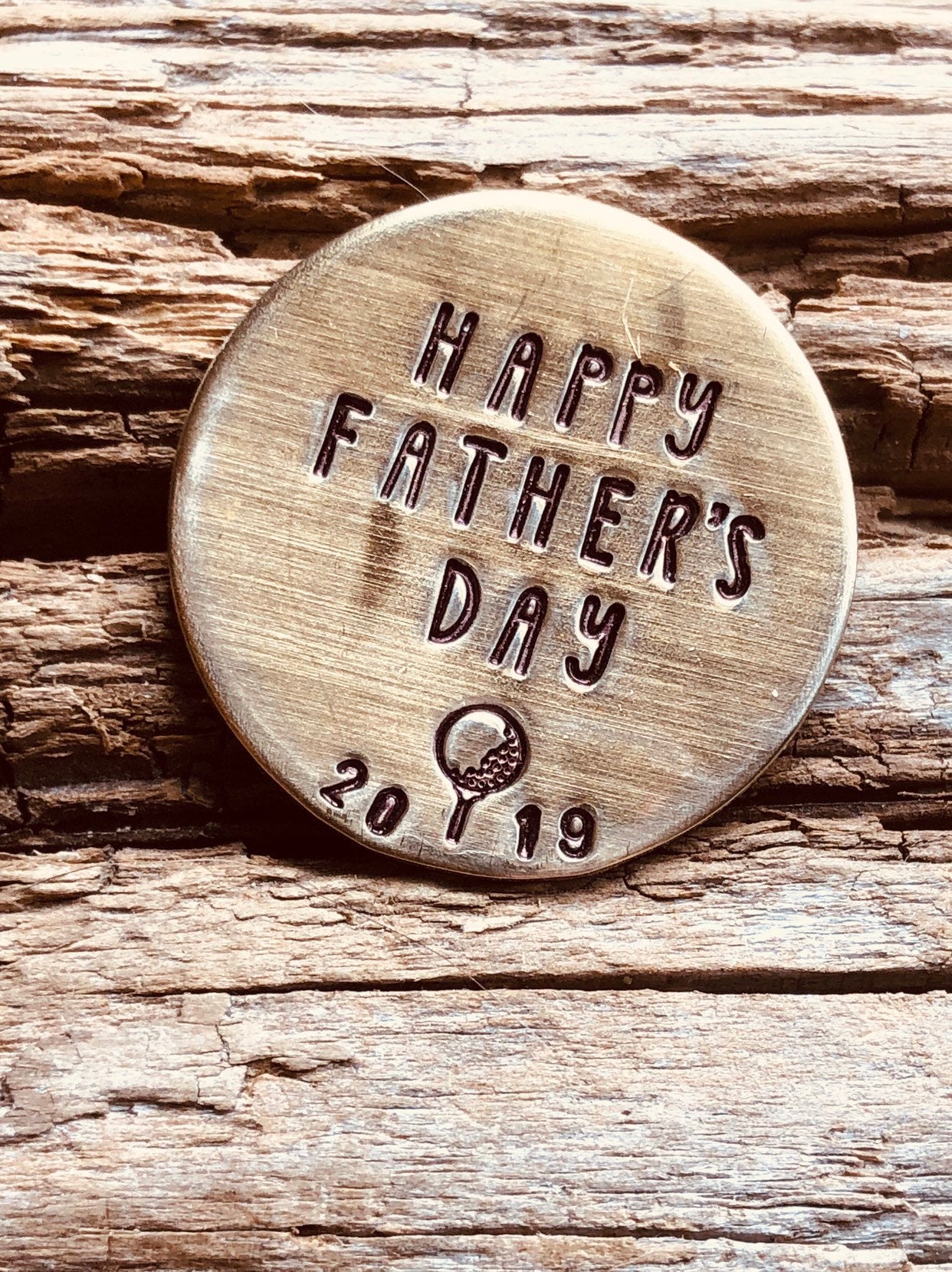Father&#39;s Day Personalized Golf Ball Marker-Custom Golf Ball Marker w/ Case-Hand Stamped Golf Ball Marker-Gift for Dad-gift for golfer