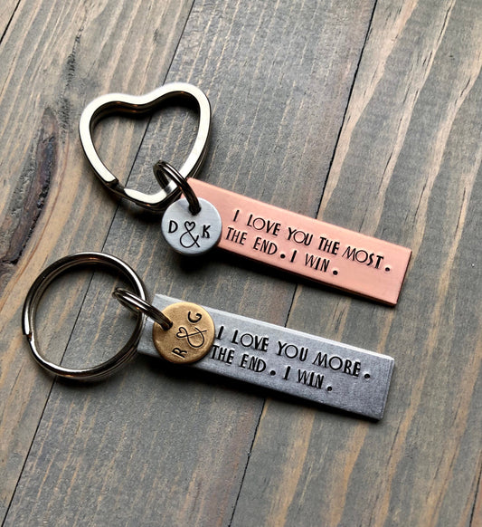 Valentine's Day Gift, Simple Initials Keychain, Gift for Him, Gift for