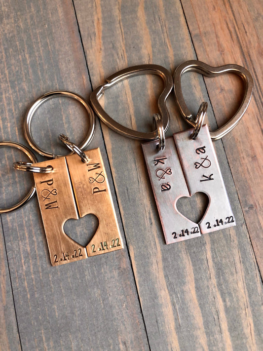 Valentine's Day Gift, Simple Initials Keychain, Gift for Him, Gift for