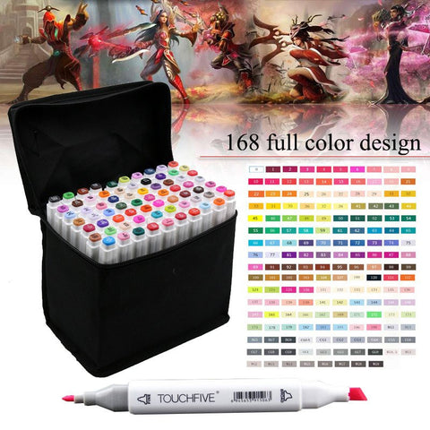 TOUCHFIVE Markers Pen Set 30/40/60/80/168 Color Animation Sketch