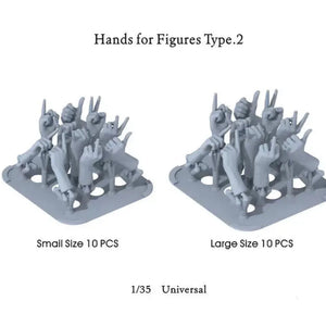2x10pcs 1/35 3D-Printed Hands - HobbyistHaven