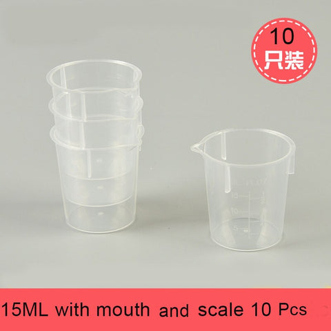10 Pcs Model Paint Transparent Mixing Cup With Spout