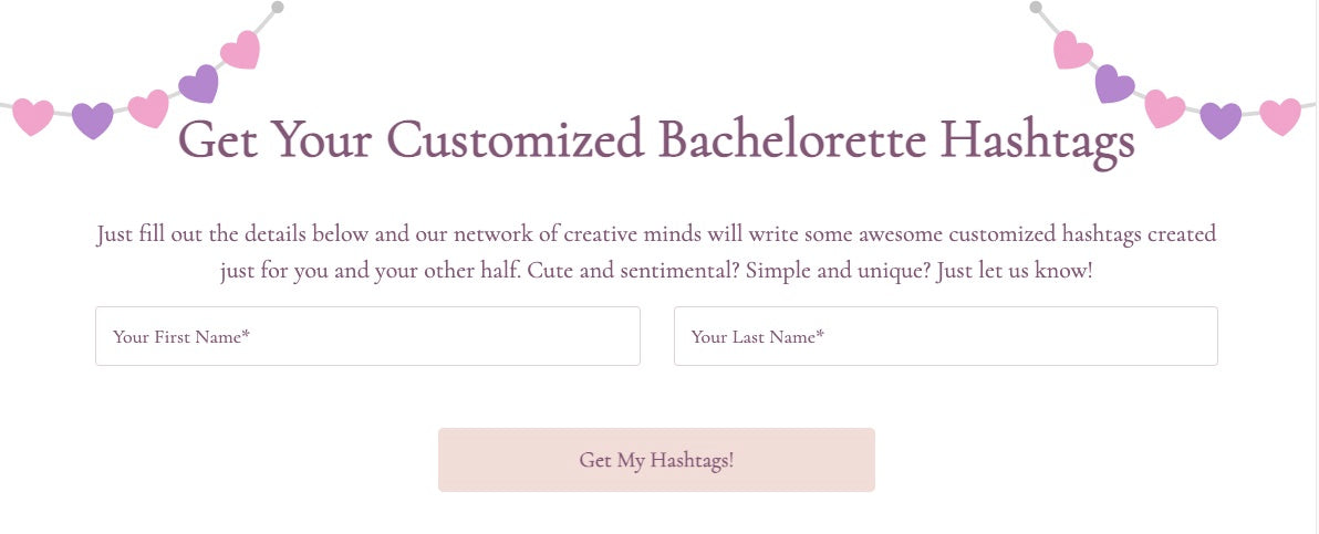 Bachelorette Party Hashtag Generator Tool