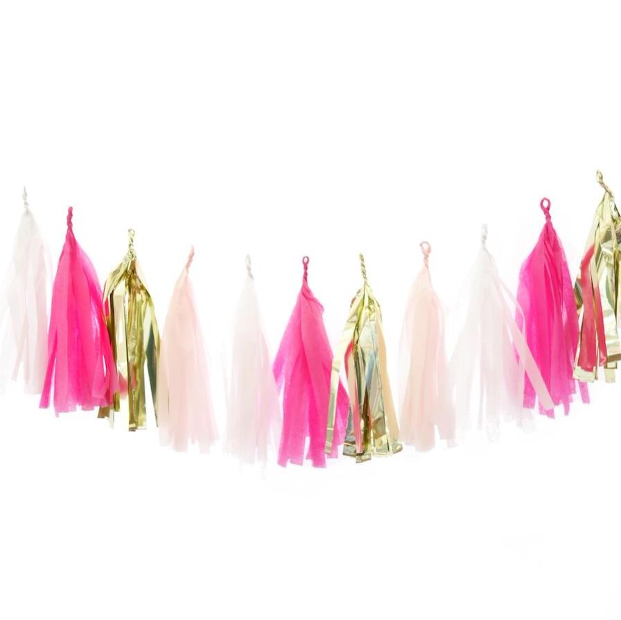 Pink Party Tissue Paper Tassel Garland 