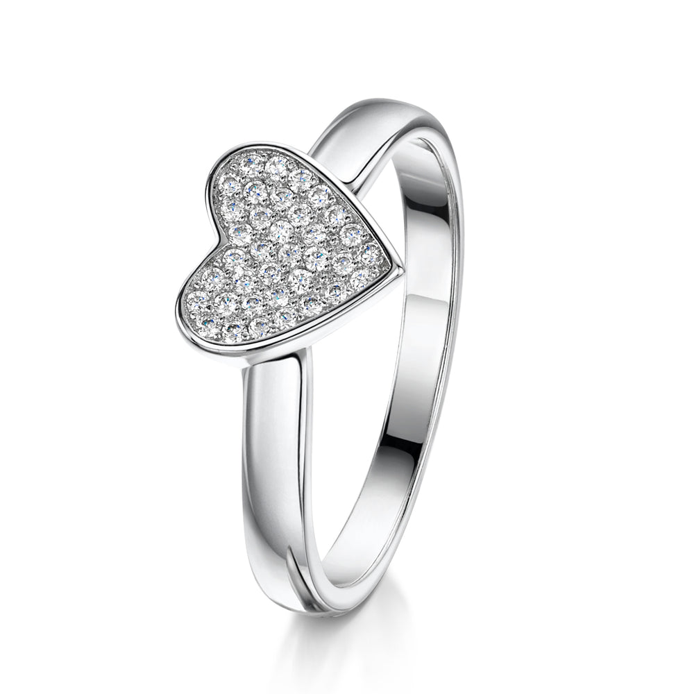Buy quality 925 Sterling Silver Heart Shaped Pink Stone Ring MGA - LRS3499  in Amreli