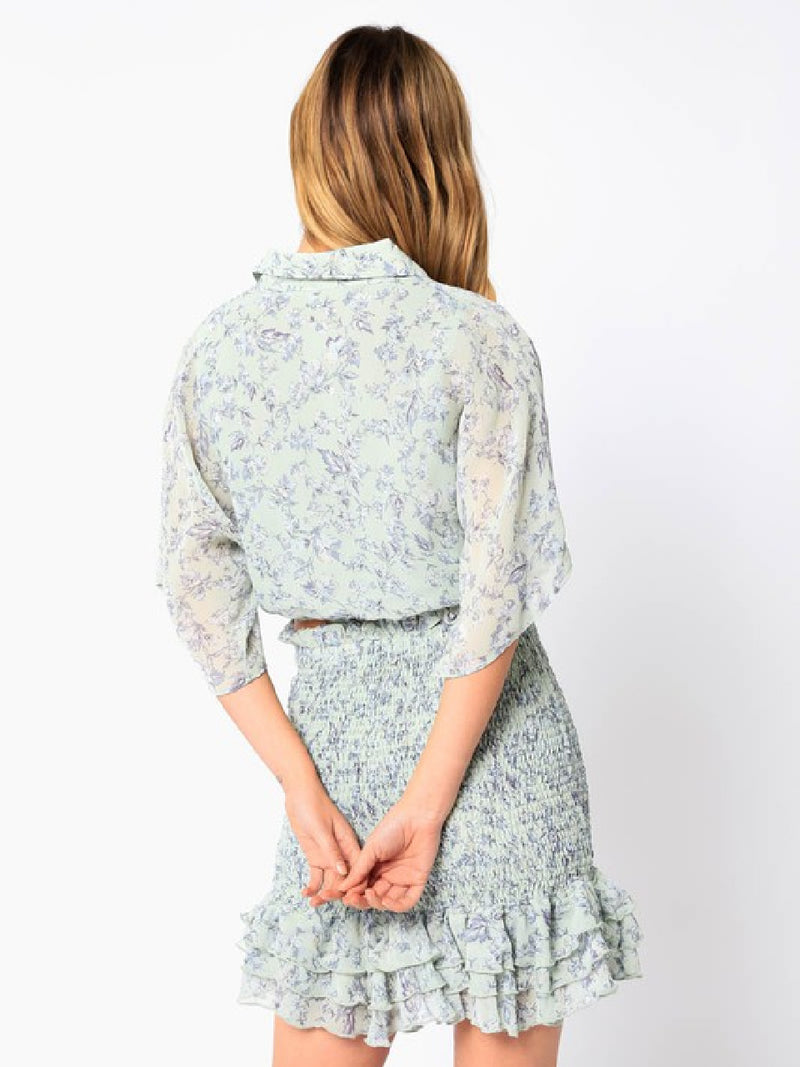 Faye Cropped Floral Blouse