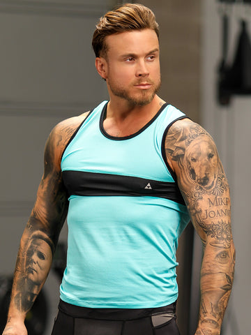 men's turquoise tank top - Body Aware